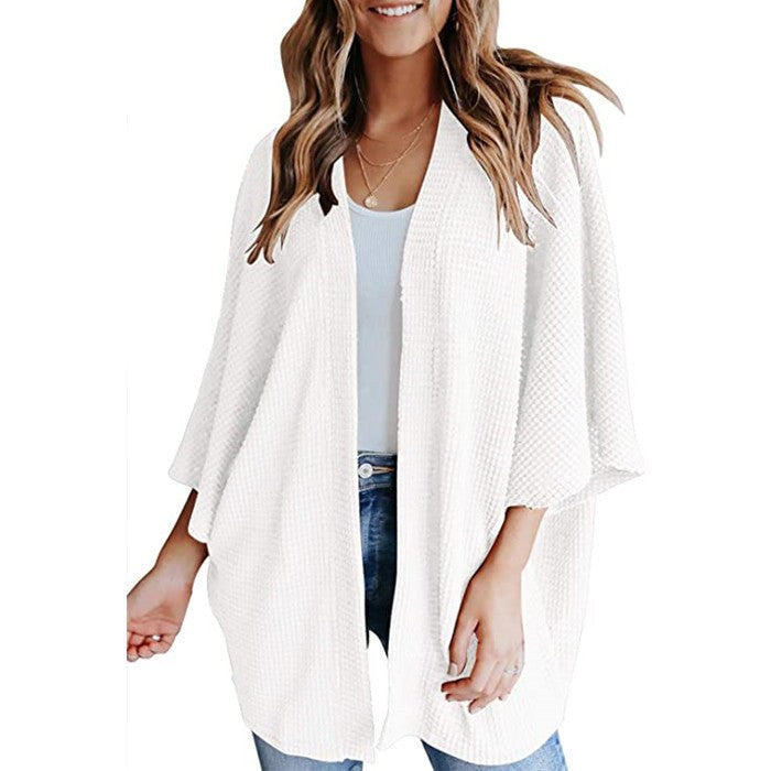 Veda Casual Knit Cardigan in White