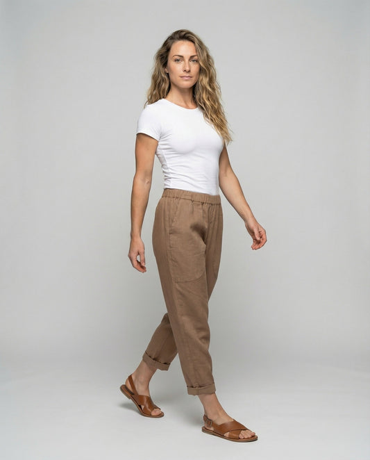 Veda Casual Linen Blend Trousers