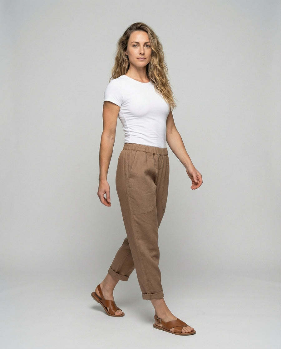Veda Casual Linen Blend Trousers