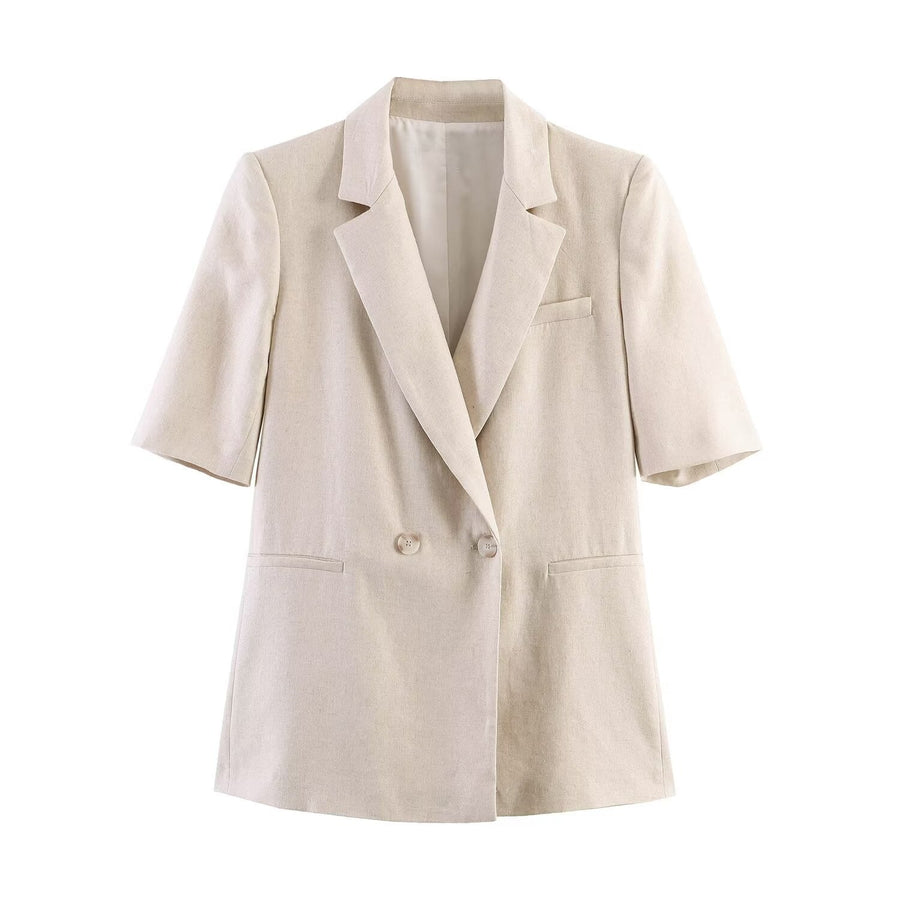 Veda Elegant Linen Trousers with Pleated