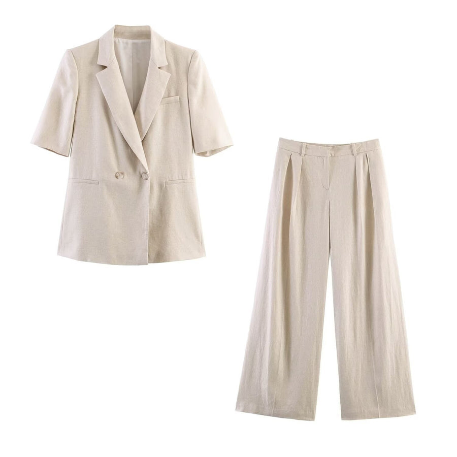 Veda Elegant Linen Trousers with Pleated