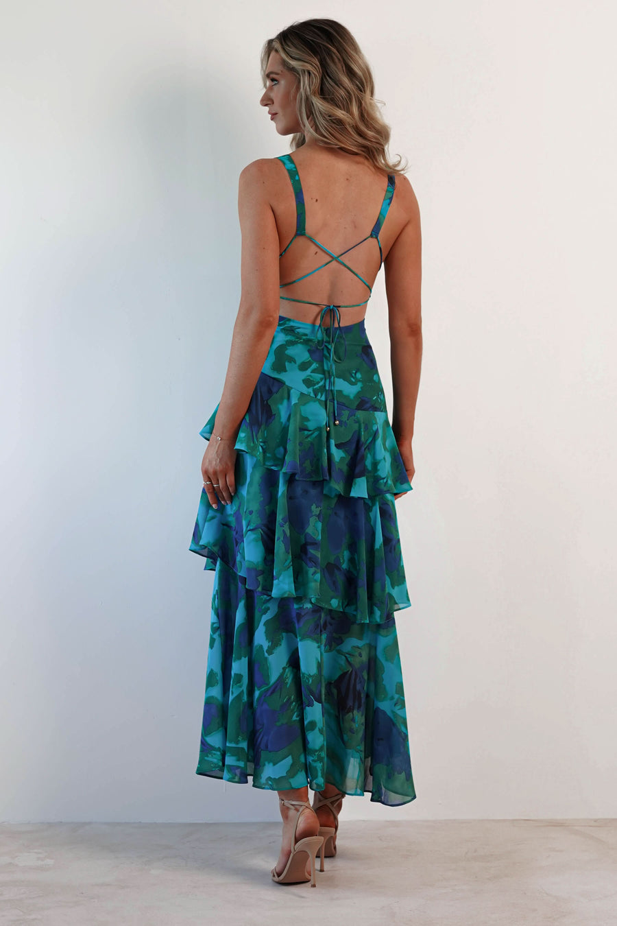 VEDA | RUFFLE MIDI DRESS
