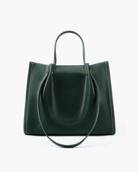 Luna | Vegan Leather Minimalist Tote Bag Contrast Stitch Shoulder Bag