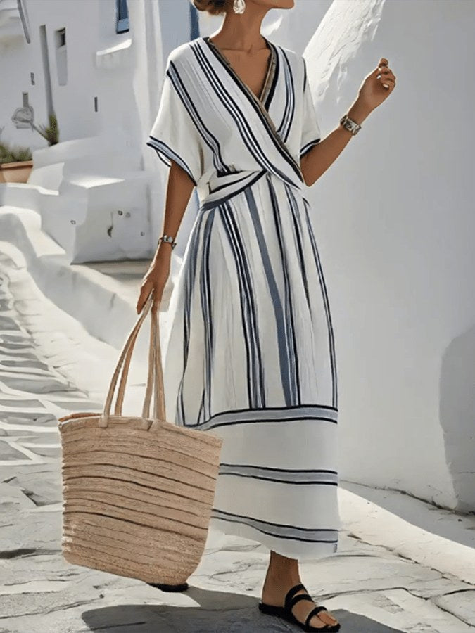 Veldane Women's Wrap Maxi Summer Dress in Apricot