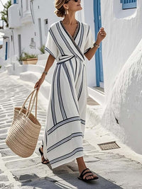 Veldane Women's Wrap Maxi Summer Dress in White