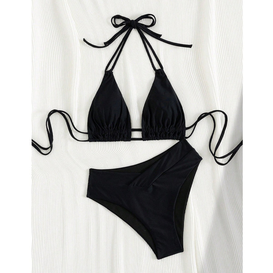 Veldris Women's Triangle Bikini Set in Black