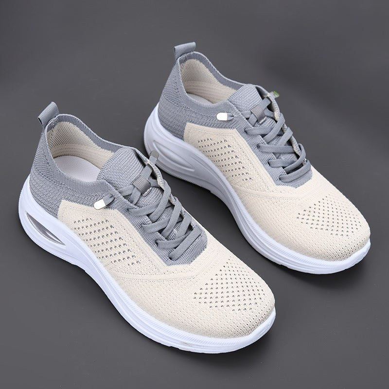 Velra Women's Mesh Slip-On Sneakers Lightweight Platform Walking Shoes in Grey