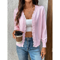 Veltrine Women's Knit Cardigan Scalloped Trim
