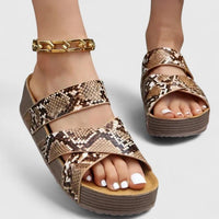Velvara Women's Strappy Platform Sandals in Animal