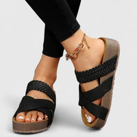 Velvara Women's Strappy Platform Sandals in Black