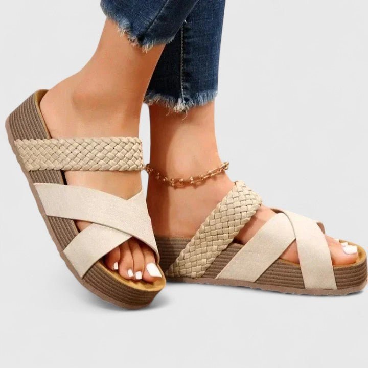 Velvara Women's Strappy Platform Sandals in White
