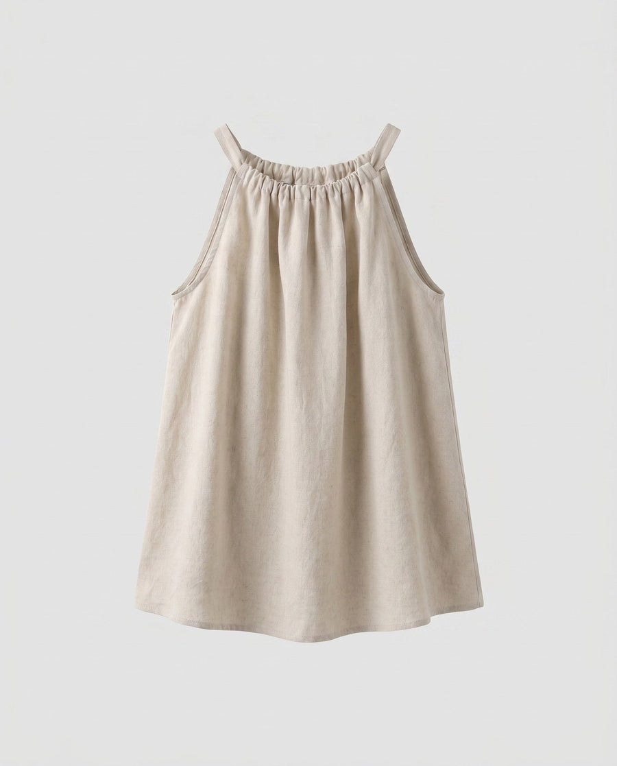 Vera Casual Linen Skirt with Elastic Waist and Pockets in Black