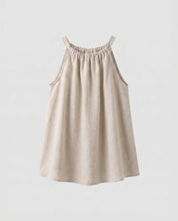 Vera Casual Linen Skirt with Elastic Waist and Pockets in Natur