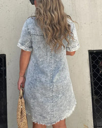 Vera Denim Shirt Dress in Blue