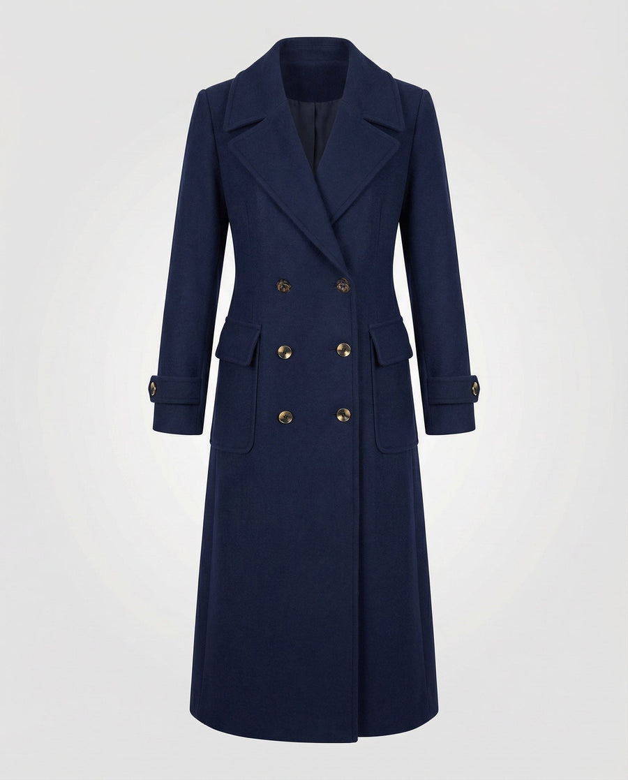 Vera Elegant Coat in Blue