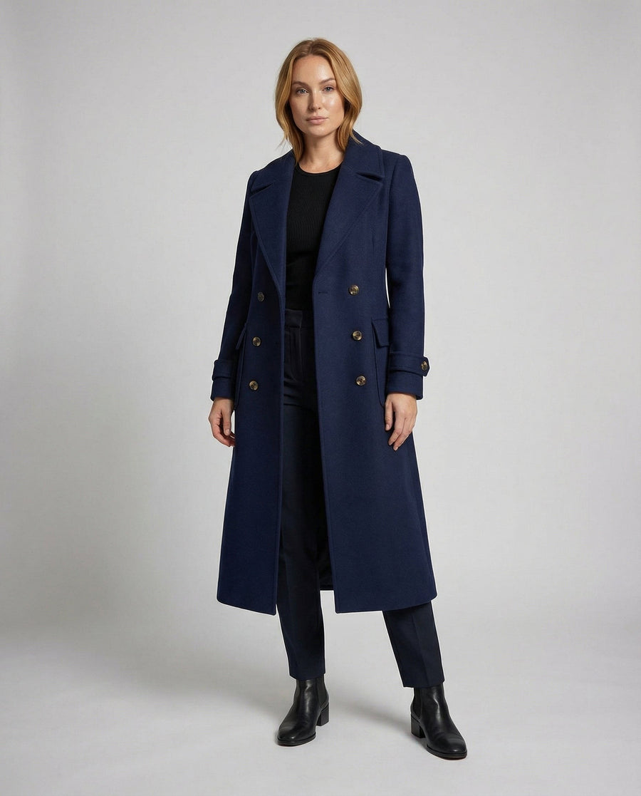 Vera Elegant Coat in Blue