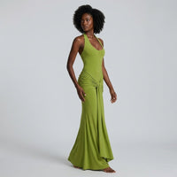 Vera Halter Knot Maxi Dress in Sage