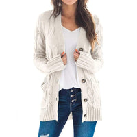 Vera Knit Cardigan with Pockets in Cream