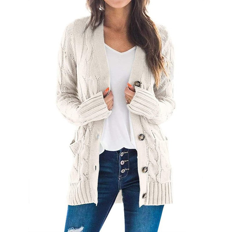 Vera Knit Cardigan with Pockets in Cream