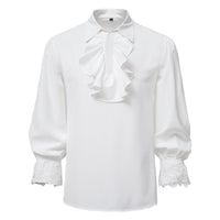 Vera Lace Blouse with Ruffles in White