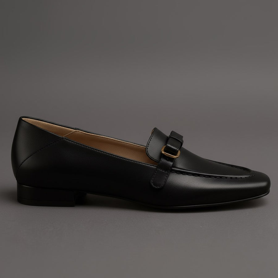 Vera Leather Loafer in Charcoal