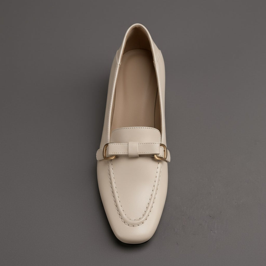 Vera Leather Loafer in Pearl