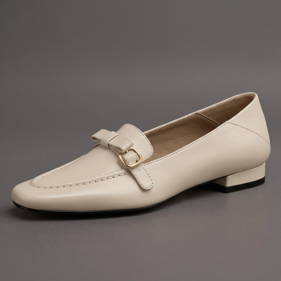 Vera Leather Loafer in Pearl