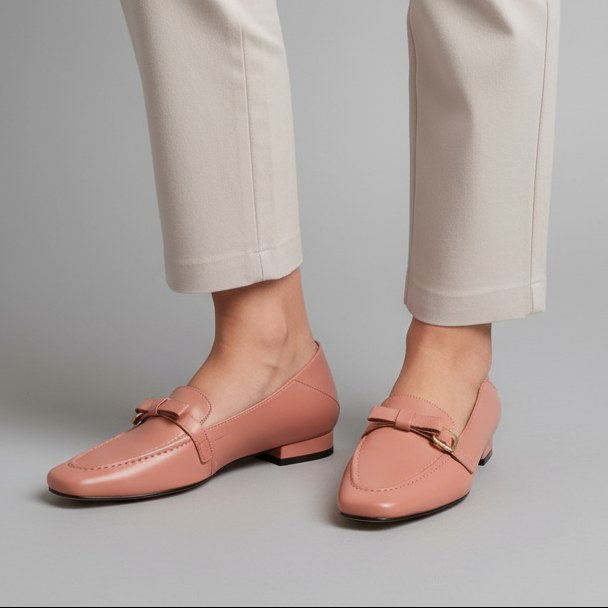 Vera Leather Loafer in Rose Pink
