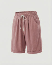 Vera Linen Blend Shorts in Pink