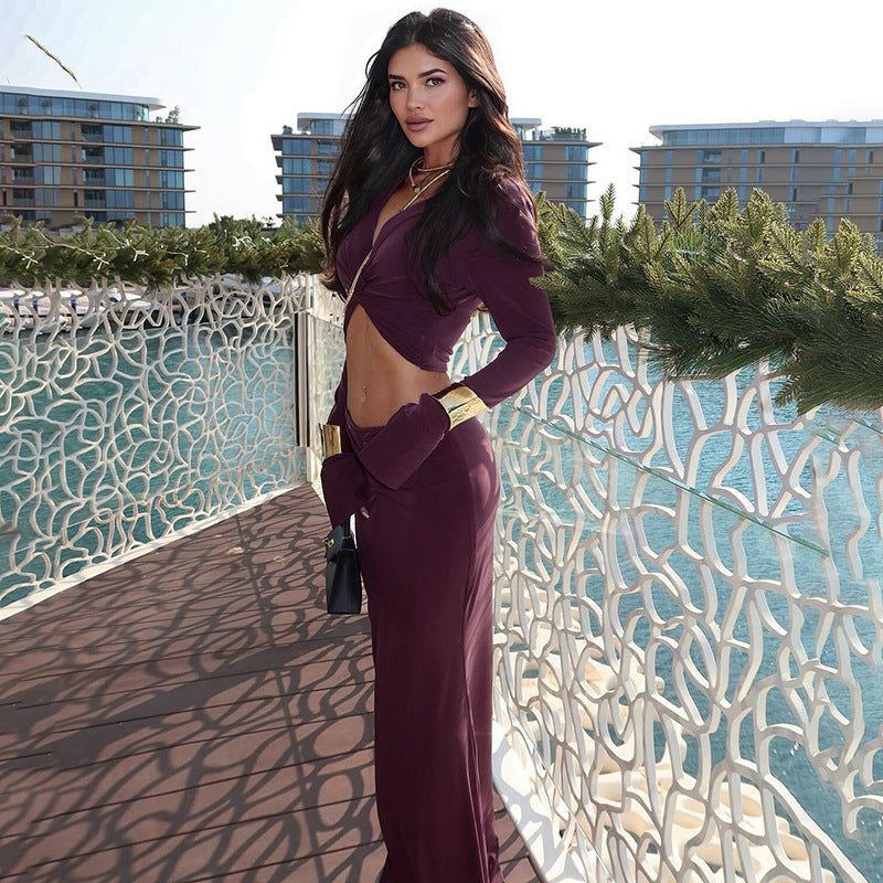 Vera Top in Wine Red