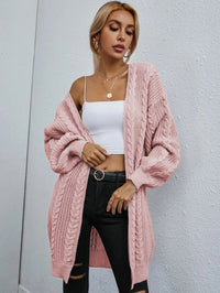 Verena Casual Knit Cardigan with V-Neck in Pink