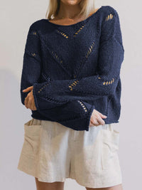 Verena Casual Knit Sweater in Navy