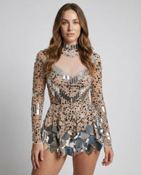 Verity Elegant Bodysuit in Brown