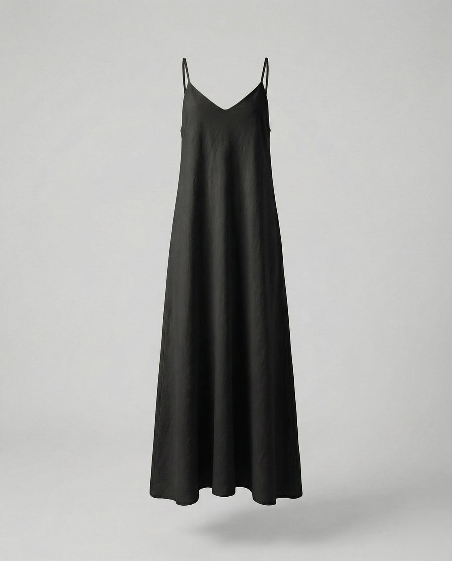 Verity Linen Dress in Black