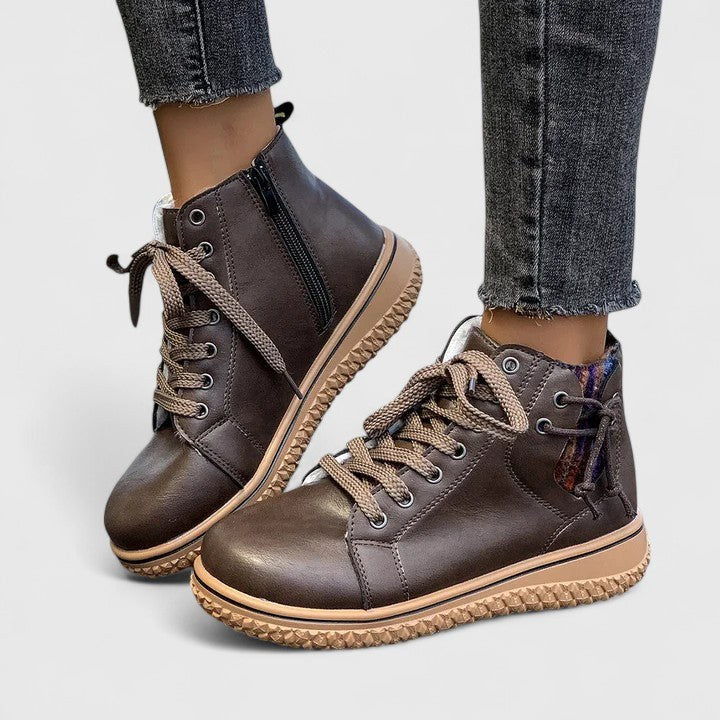 Verity Women's Lace-Up Ankle Boots in Black