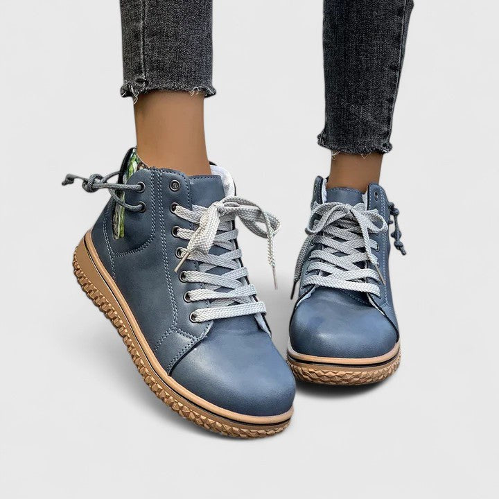 Verity Women's Lace-Up Ankle Boots in Blue