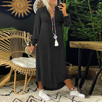 Verity™ Long Sleeve Maxi Dress in Black