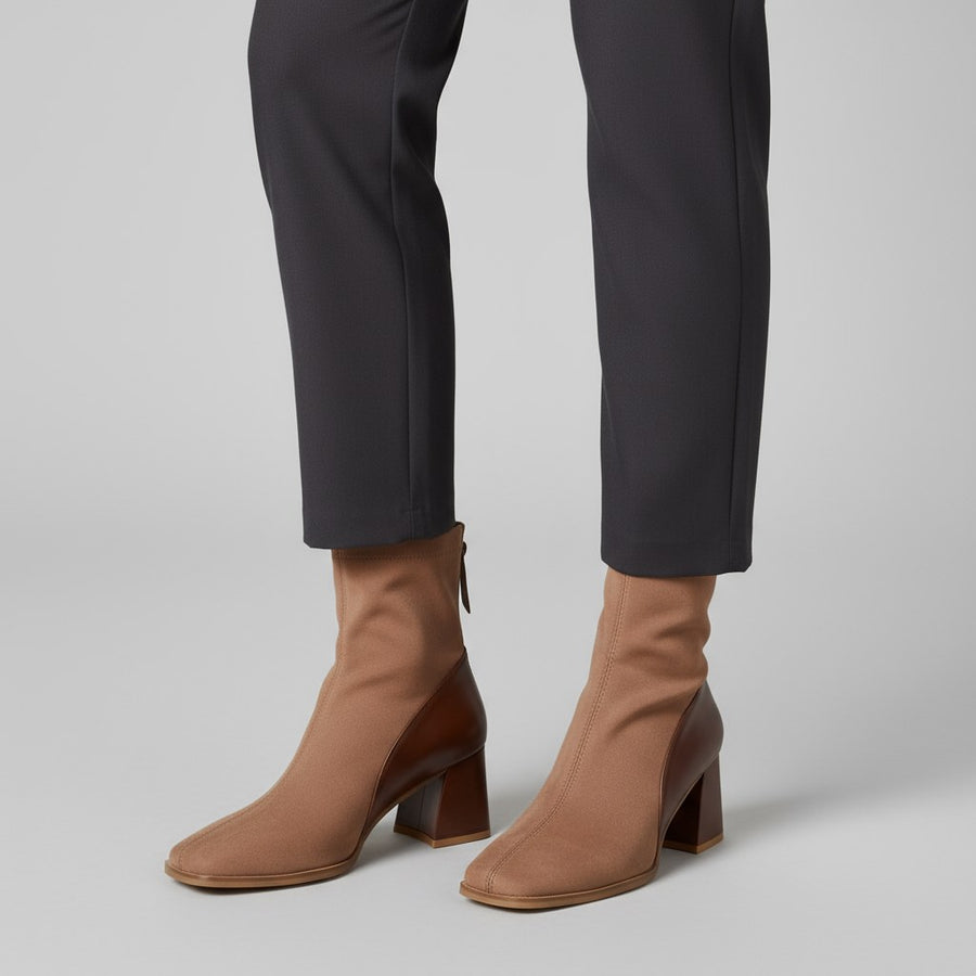 Verona Suede Ankle Boot in Sienna Brown