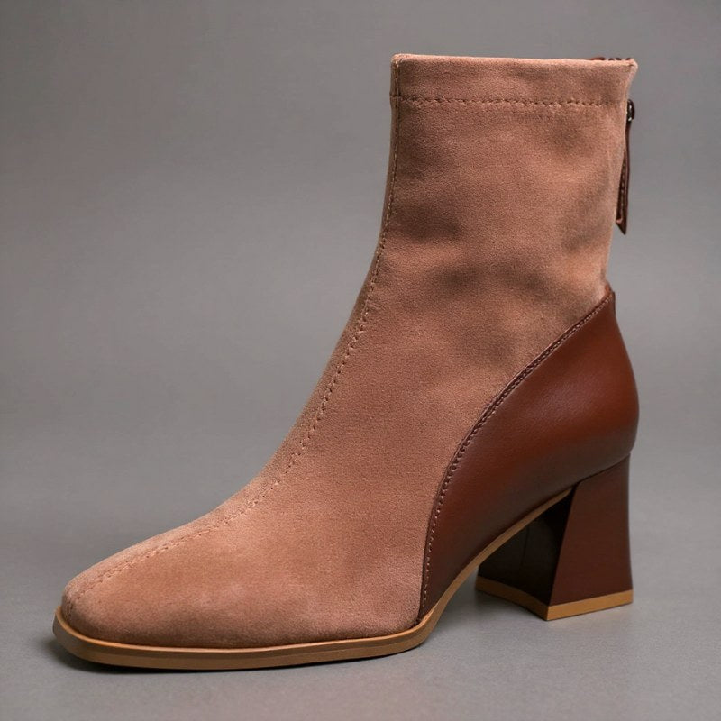Verona Suede Ankle Boot in Sienna Brown