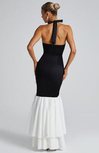 Saffron Maxi Dress – Black/White
