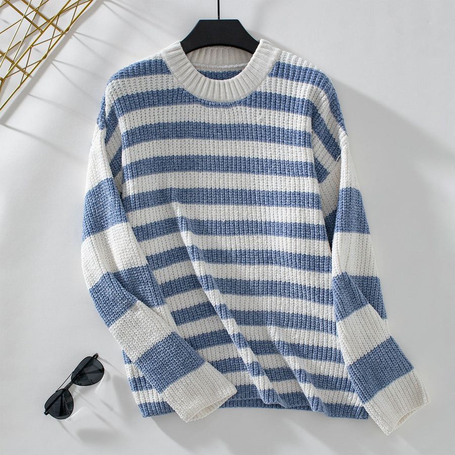 Vesper Casual Knit Sweater in Blue