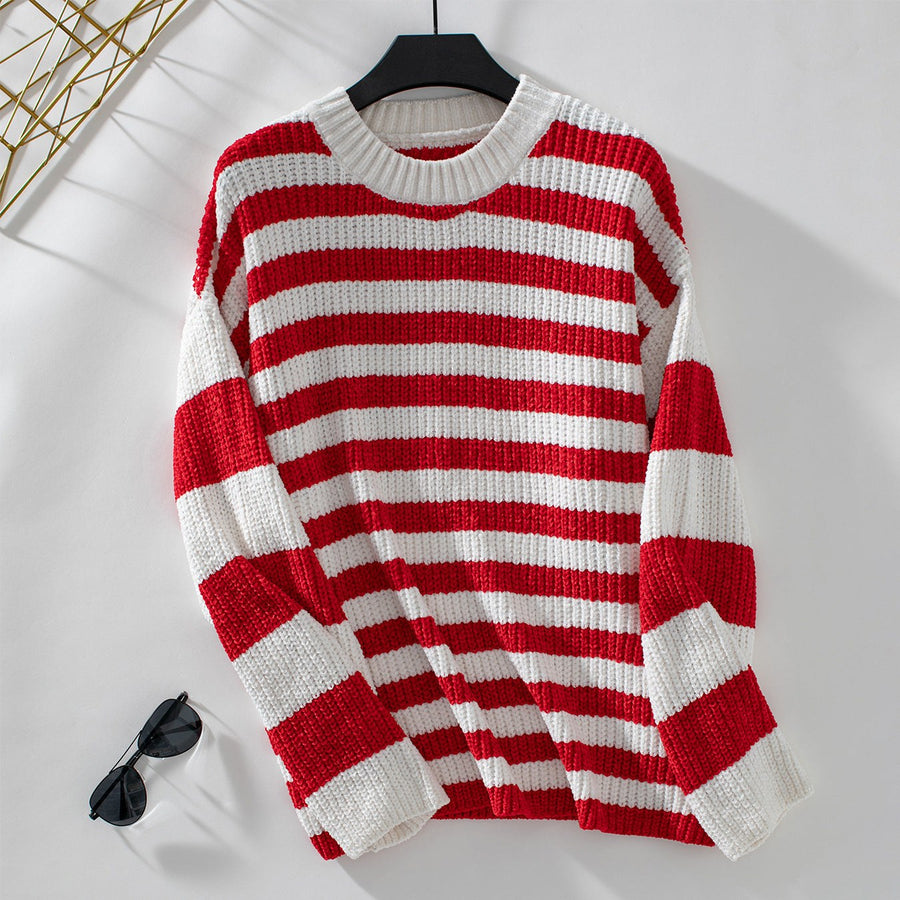 Vesper Casual Knit Sweater in Red