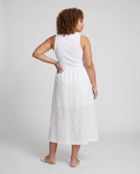 Vesper Casual Linen Skirt with Elastic Waist