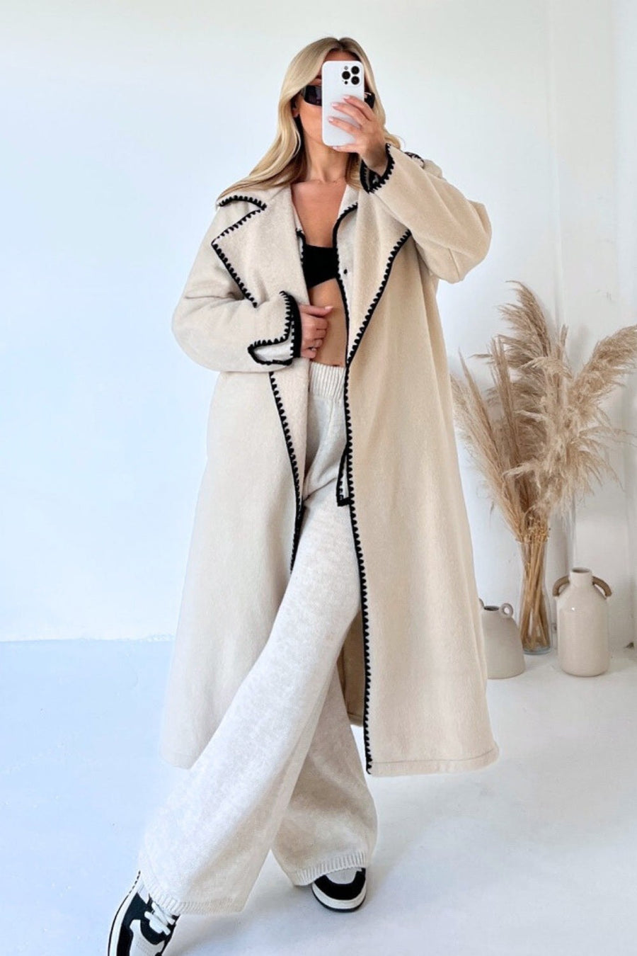 Vesper Elegant Coat in Khaki