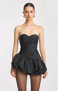Vexara Women's Strapless Bubble Skirt Cocktail Dress in Black