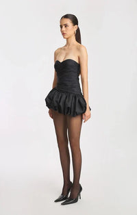 Vexara Women's Strapless Bubble Skirt Cocktail Dress in Black