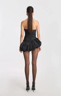 Vexara Women's Strapless Bubble Skirt Cocktail Dress in Black