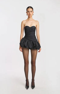 Vexara Women's Strapless Bubble Skirt Cocktail Dress in Black