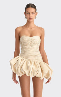 Vexara Women's Strapless Bubble Skirt Cocktail Dress in Cream