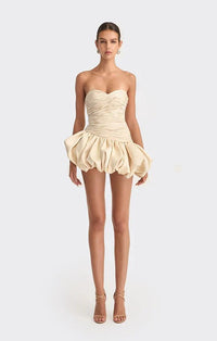 Vexara Women's Strapless Bubble Skirt Cocktail Dress in Cream